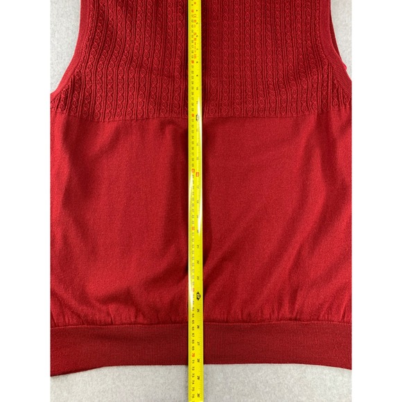 Bobby Jones Sweater Vest Mens XXL Red Quarter Zip Lined Cable Knit Golf Pullover - Picture 8 of 9